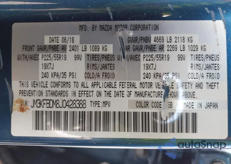 2018 Mazda Cx-5 Grand Touring from USA, damaged, VIN JM3KFBDM8J0428388